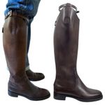 Gucci  Victoria Equestrian Leather Tall Riding Boots Dark Brown Size 37 Photo 3