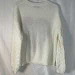 Miss Sparkling Heart Patterned White and Red Sweater Size Medium Photo 2