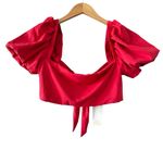 Agua Bendita Isabella Calista Bikini Set 2XL Red Puff Sleeve High Waist NWT Photo 5