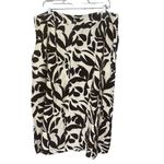 Ann Taylor Factory Women's Size 16 Brown Floral A Line Midi Skirt Linen Blend Photo 3