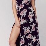 The Jetset Diaries Rosa Black Floral Chiffon Wrap Lace Up Maxi Dress Medium Photo 1