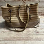 Kate Spade  Patent Leather Purse Shoulder Bag Striped Neutral Photo 4