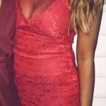 Bebe  red lace mesh bandage bodycon dress Photo 1
