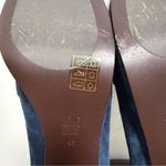 Bibi Lou Navy Blue Suede Leather Platform Block Heel Square Toe Loafers 41 Size 10 Photo 9