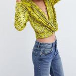 ZARA Bandana Paisley Printed Twist Tie Front Blouse size XS Photo 0