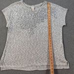 Chico's Chico’s Metallic Silver Animal Print Sweater Tunic Top Size 3/XL Short Sleeve Photo 4