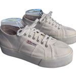 Superga 2790 Platform Sneakers white canvas Traditional Classic Lace Up Womens 8 Photo 1