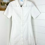 Draper James  Poplin Lattice Shirt Dress Button Front White Size 8 Photo 0