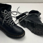 Dr. Martens 1460 Serena Collar Combat Boot Black Leather Faux Fur Trim SZ 5 NEW Photo 0