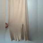Amazon  Knit Beige White Sleeveless‎ MidiDress With Cutout Size Small Photo 3
