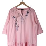 Misook Embroidered Midi Dress Pink Sz XL NWT Photo 2