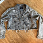 American Bazi  Black and Gray Denim Jacket Photo 0