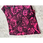 EXPRESS Vintage Sz 4 Mini Skirt Skort Pink Black Rose Button Asymmetrical Photo 2