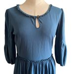 Matilda Jane Make Believe Hold The Key Teal Blue Crochet Trim Mini Dress Size M Photo 5