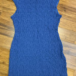 Primark Blue Mini Dress Womens Size Medium Sleeveless Textured Mock Neck Casual Photo 0
