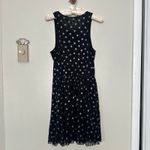 Free People  Sheer Lace Metallic Drop Waist Black White Polka Dot Mini Dress Photo 5