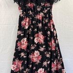 Xxi Women’s  Pink & Black Floral Sleeveless Ruffle Dress Sz M Photo 0