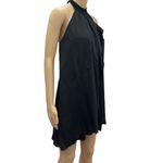 Speechless  Black Halter Tie Neck Ruffle Overlay Front Dress Womens Medium Photo 4