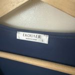 Ekouaer Short Sleeve Button Down Nightgown Blue V Photo 2