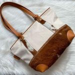 Jotto Cowhide Leather and Canvas Large Shoulder Bag Photo 0