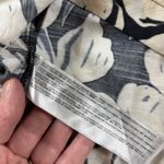 Mango MNG Floral Print Button Front Shirt Dress Black Cream XL Photo 9