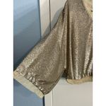 Free People  Blouse XS Gold Sequin Cropped Glam Swiftie New Years Bling Holidays Photo 4