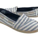 Nautica Women's US 10 White Blue Striped RUDDER Canvas Espadrille Boat Shoes Photo 0