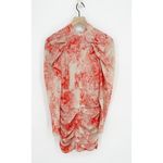 In The Style Lorna Luxe Balloon Sleeve Drape Mini Dress Pink Cream Women's 8 Photo 1