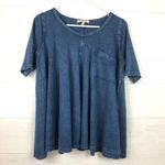 Anthropologie Eli & Ali waterfall swing blue oversized tee Photo 0