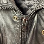 London Fog Vintage Leather Cinched Waist Coat in Black Size Extra Large Photo 3