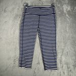 Athleta Pants Womens Small Navy White Stripe Chaturanga Capri Legging Athleisure Photo 1