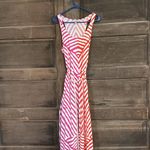 Loft pink and orange white striped rope belt sleeveless maxi dress Size Large Photo 1