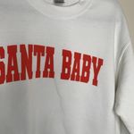 Gildan Santa Baby White Sweatshirt Sz Medium Red Graphic Photo 2