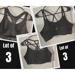 Avia Lot of 3 Black Sports Bras Racerback‎ Strappy XL Womens Athletic Workout Photo 1