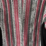 Chico's 3 XL Red Black White Herringbone Asymmetrical Zip Jacket Contemporary Art Photo 8