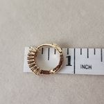 Gold Filled with Purple CZ Stones Huggie Hoop Earrings Photo 4