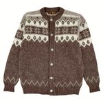 Norlender Sportwear Vintage Wool Fair Isle Cardigan Sweater Neutral Brown Large Photo 0