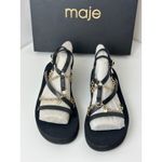 Maje  Frankie Sandals Gladiator Chain Logo Black Leather EU 41 US 10.5 NEW Photo 7