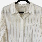 Lafayette‎ 148 New York Ruxton Button Up Shirt Womens Large White Gold Business Photo 1
