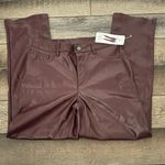 Joie  Burgundy Vegan Leather Pants Photo 2