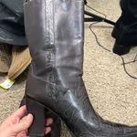 Antonio Melani Floral Embossed Leather Square Toe Cowboy Heeled Boots Size 8.5 Photo 5