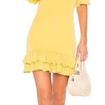 Lovers + Friends Yellow Off The Shoulder Ruffle Dress Photo 0