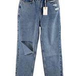Good American '90s Duster Straight Leg Jeans In Blue950 6/28 NWT Photo 7