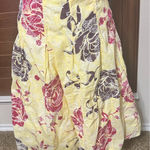 Royal Robbins  Floral Knee Length Cotton Lightweight Skirt Size 6 butter yellow Photo 0