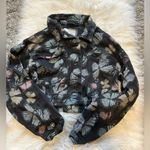 Ashley-Vintage Charm Black Butterfly Print Cropped Jacket Photo 0