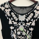 Nanette Lepore Nannette Lepore Good Karma Intarsia Knit Black Floral Sheath Dress Photo 13