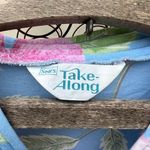 Vintage Sears Take Along tropical floral hibiscus zip up night gown house dress Blue Size L Photo 3