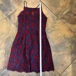 Francesca’s Blue Red Floral Lace Women’s Sleeveless Dress Size Large Photo 7