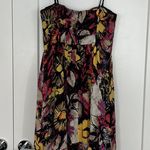 Plenty By Tracy Reese Anthro Silk Size 4 Black, Pink, Floral Strapless Dress Photo 7