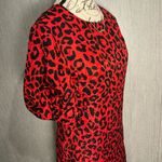Milly Red and Black Leopard Mini Dress Size 6 Photo 4